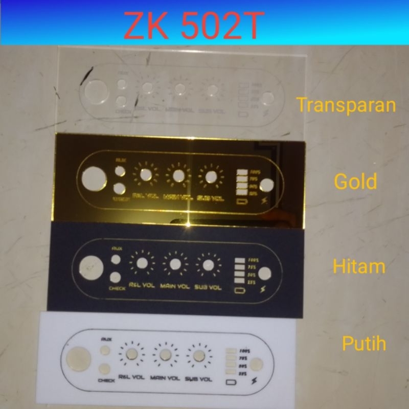 Panel tonecontrol akrilik wuzhi ZK 502T