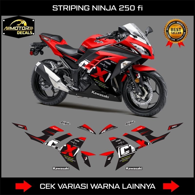 Striping Ninja 250 Fi Old Custom Ctx / Decal Sticker Kawasaki Ninja Fi 250 / Stiker Motor Ninja250 F