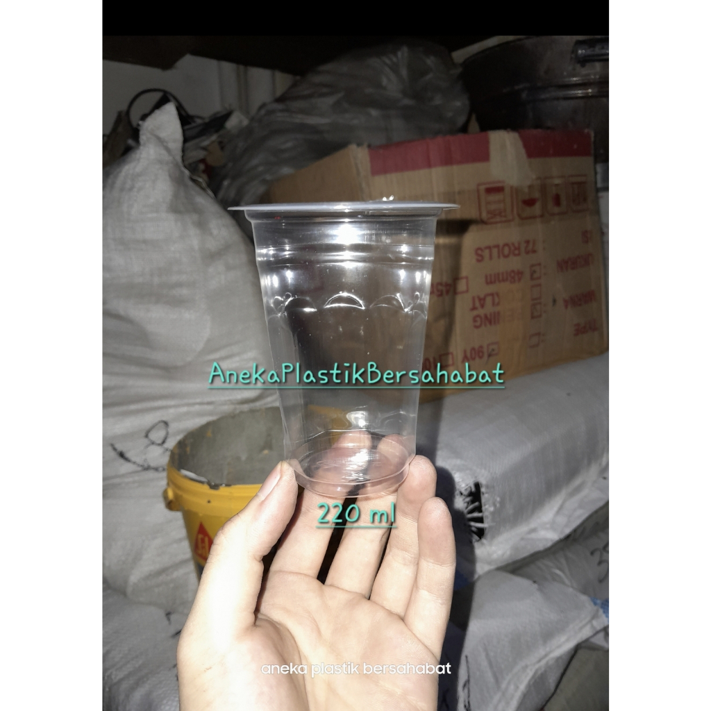 cup plastik aqua cup 220 ml , plastik cup , cup plastik sekali pakai , cup plastik pesta