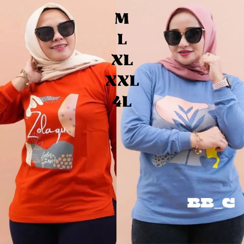 Kaos Lengan Panjang Zolaqu Original Cotton Combed 24s/ Kaos Zolaqu FULL SIZE ( M-L -XL-XXL-4L )