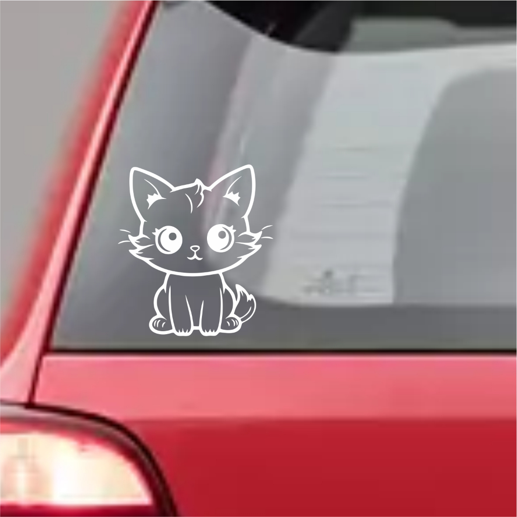 STIKER MOBIL KUCING CUTTING STICKER KUCING LUCU UNIK STIKER KACA MOBIL KEREN