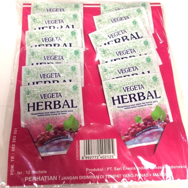 

Original Vegeta herbal isi 12 sachet rasa anggur