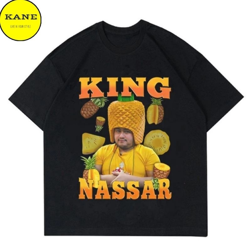 KAOS KING NASSAR NANAS | TSHIRT NASAR NANAS | KAOS BAJU HITAM OPPA KIYOWO BISA COD