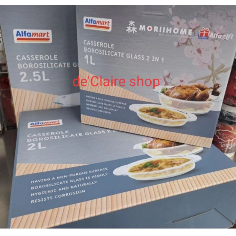 Moriihome Casserole Borosilicate Glass 2in1