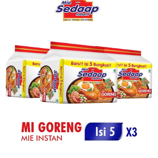 

Terbaru Sedaap Mie Instan Goreng Isi 5 Bag 9 gr x3