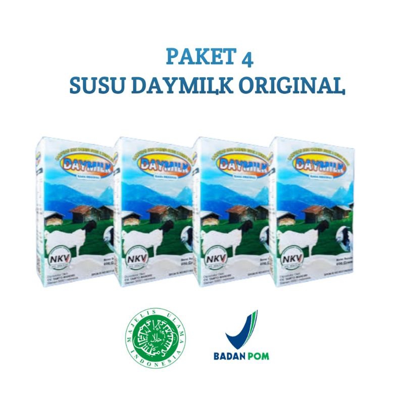 

PAKET 4 BOX Susu Daymilk 200gr Susu Kambing Etawa Bubuk Etawa Daymilk 200 Gram Susu Bubuk Kambing
