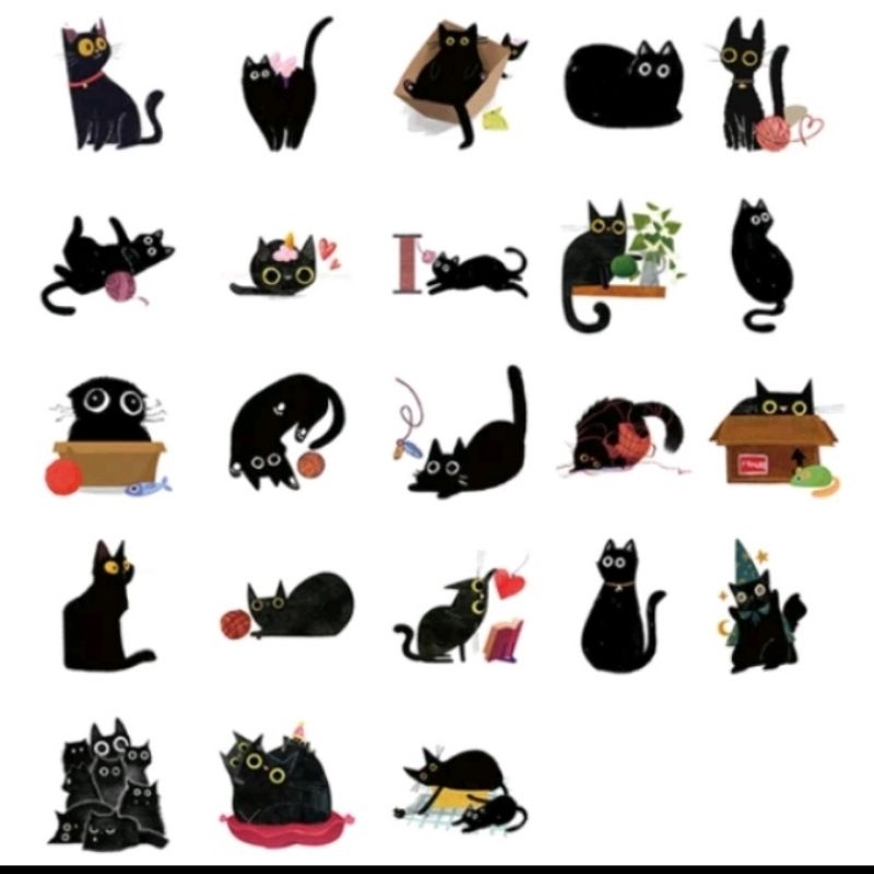 

Stiker MR. Black Cat deco paper stickers bujo atk hp