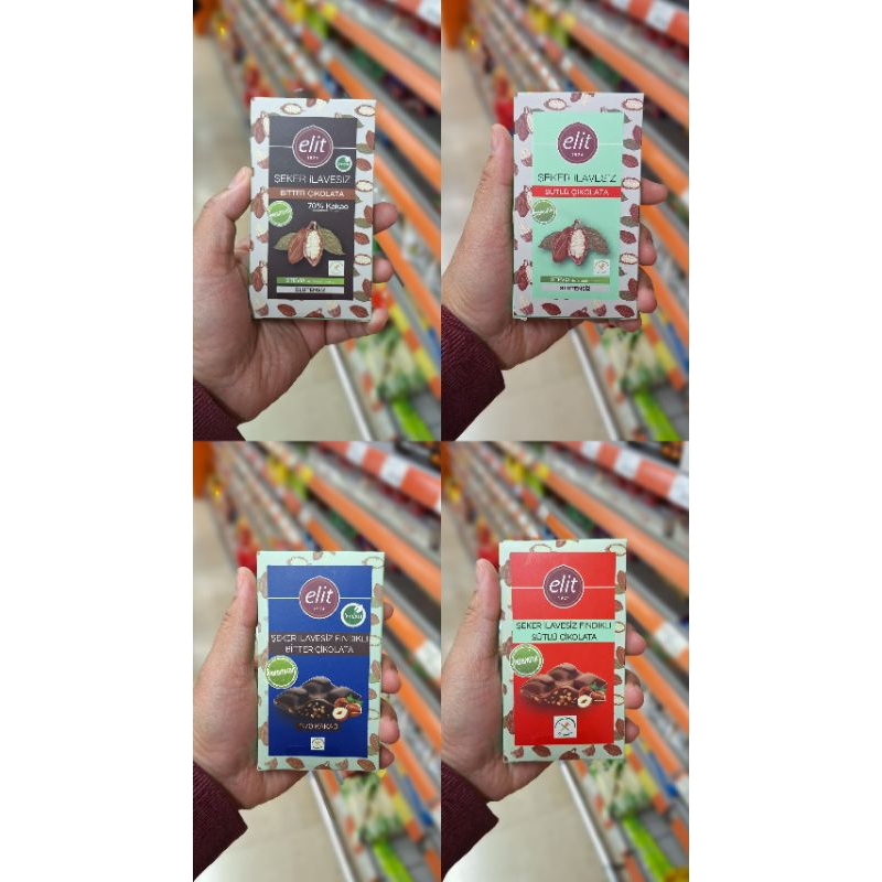 

Kode A Elit Chocolate Non Sugar | Cokelat Turki | Cokelat Rendah Gula | Cokelat Diet | Cokelat Import