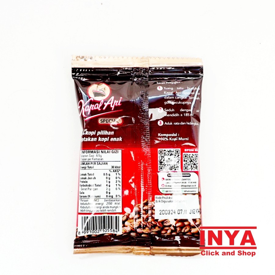 

Kapal Api Kopi Bubuk Special 6.5gr Sachet - Coffee