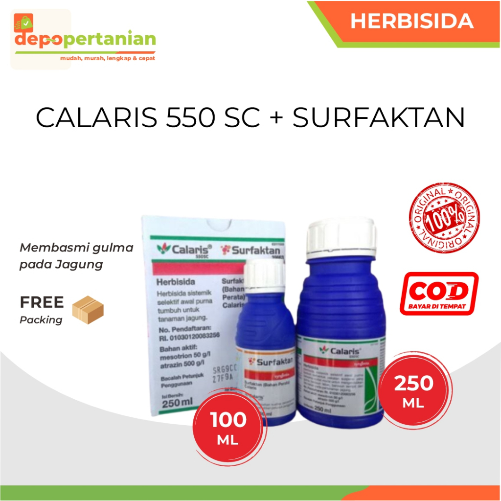 Depo Pertanian - Calaris 550 SC + Surfaktan (250ml+100ml) Herbisida Selektif Obat Rumput Jagung