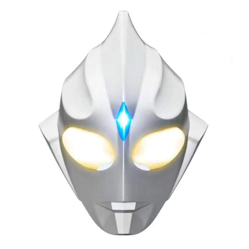 Topeng Ultraman Dewasa Anak Cosplay Tiga Tutup Kepala Helm Tutup Kepala Sensor Sentuh Masker Bercaha
