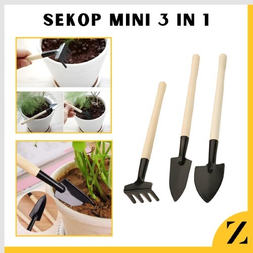 Sekop Mini Set 3in1 3 in 1 Alat Berkebun Bajak Sawah Taman Tanaman Skop Garpu Cangkul Kecil Garden Tools