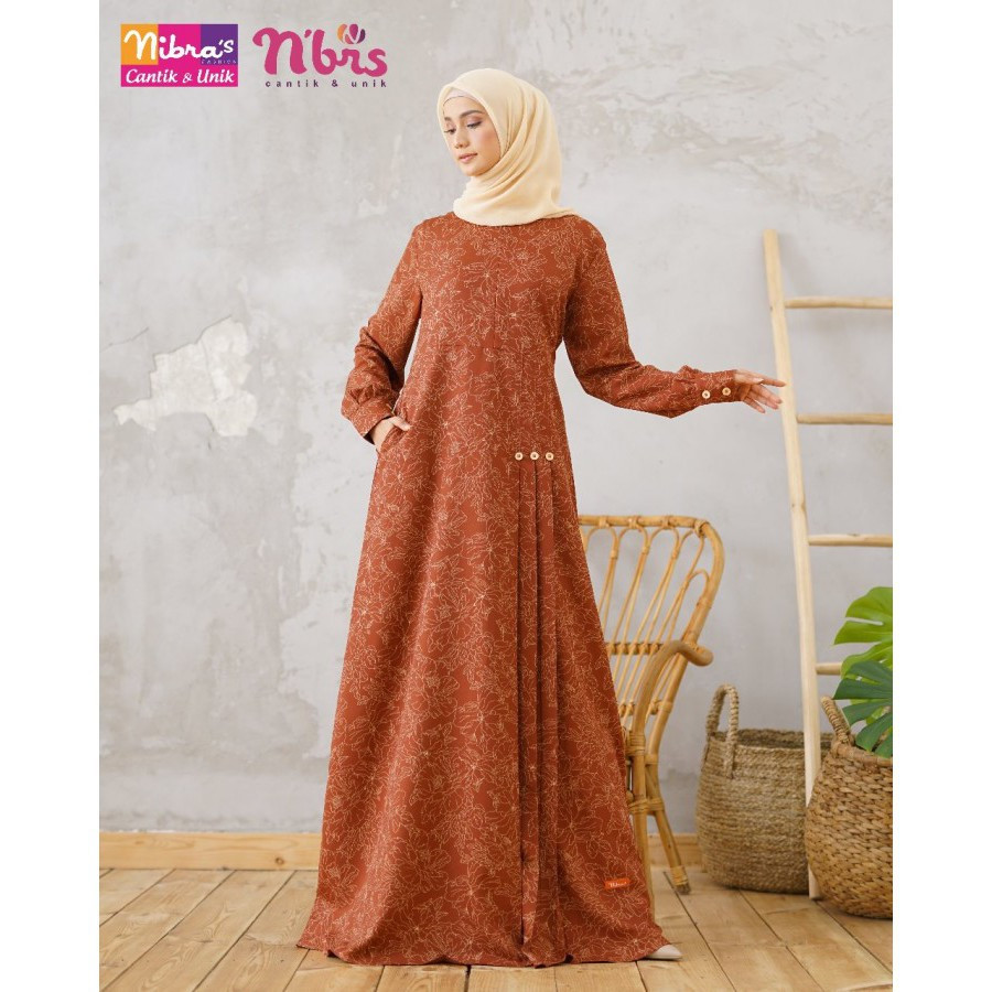 NIBRAS GAMIS NFS 003 MERAH BATA | Pakaian Muslim Wanita | Dress Nibras