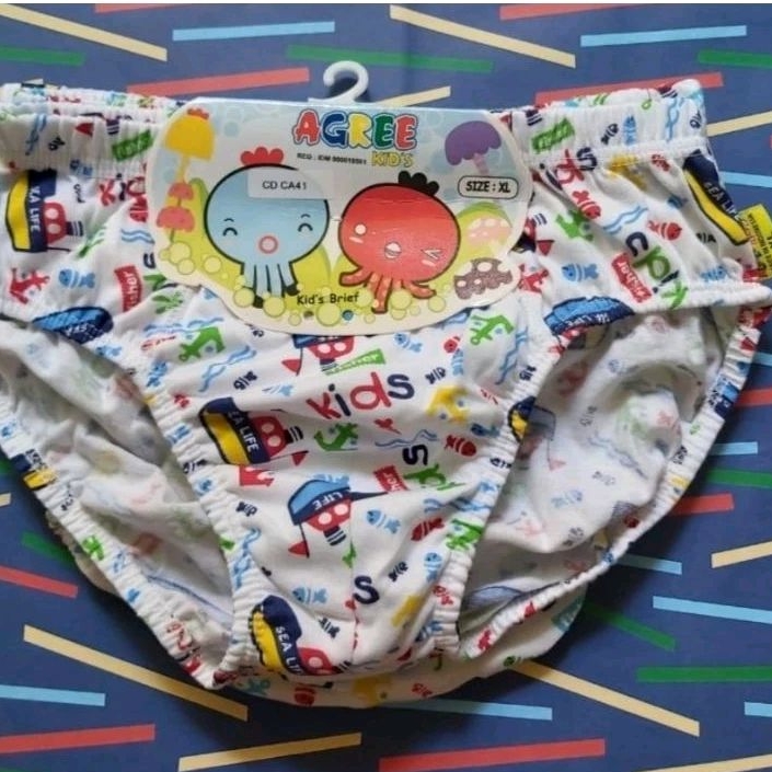 3pcs(1Jepit).. Celana dalam anak laki-laki Agree kids motif full print lucu/Sempak anak cowok terlar