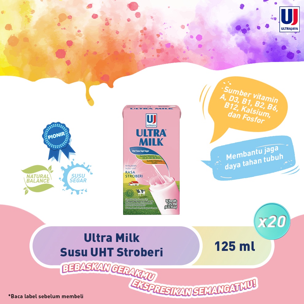 

HARGA GROSIR Ultra Milk Susu UHT Stroberi 125ml Paket isi 2pcs