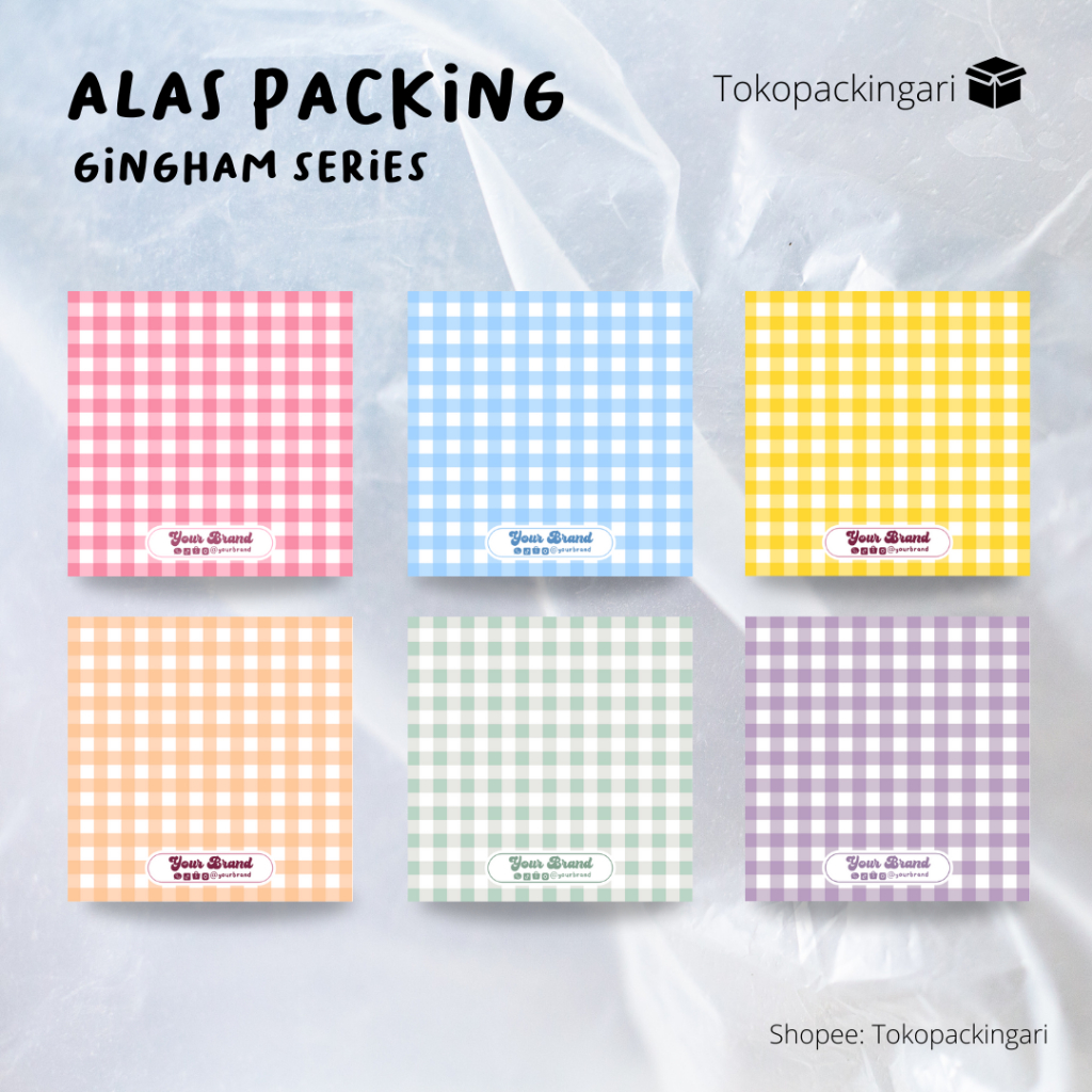 

Alas Packing | Gingham Series | Paper Aksesoris | FREE PLASTIK | Kertas Dudukan | Cute Paper | Alas Packaging