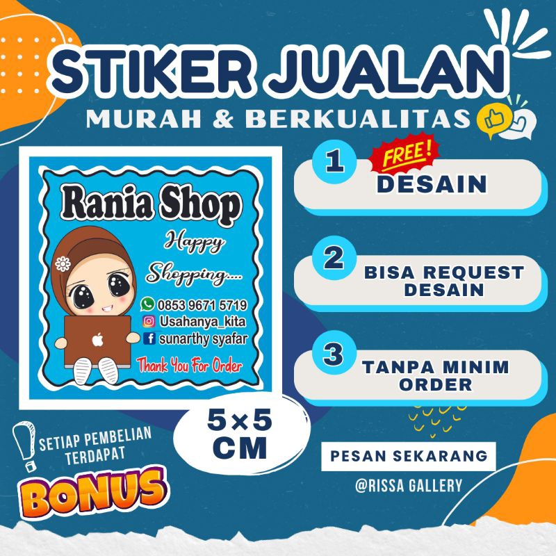 

50 pcs GRATIS DESAIN Cetak stiker Murah Stiker makanan Stiker Lebel Stiker Berkualitas