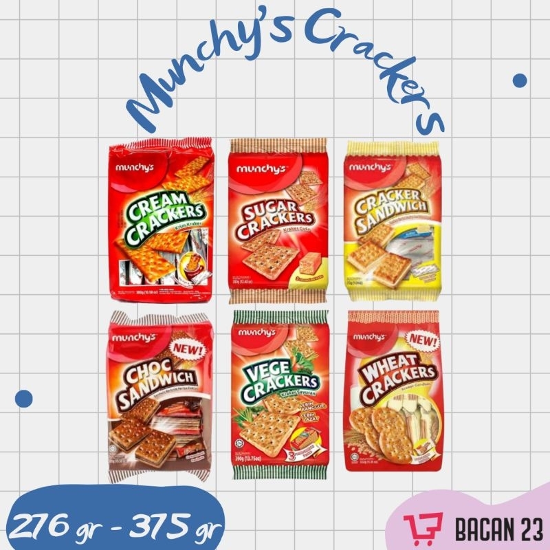 

Munchy's Crackers (375-380 gr) (Cream crackers - Sugar - Wheat - Vegetable) / Munchys Krekers / Bacan23