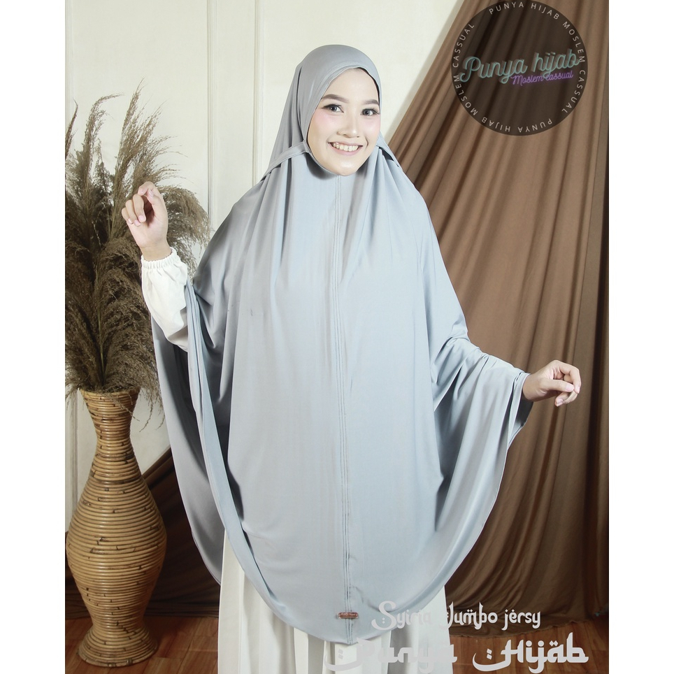 Jilbab Syari Super Jumbo XXXXL Polos Non Pad Jersey Premium Khimar Syari Super Jumbo