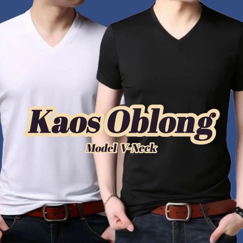 KAOS OBLONG PRIA V NECK/ KAOS POLOS PRIA V NECK