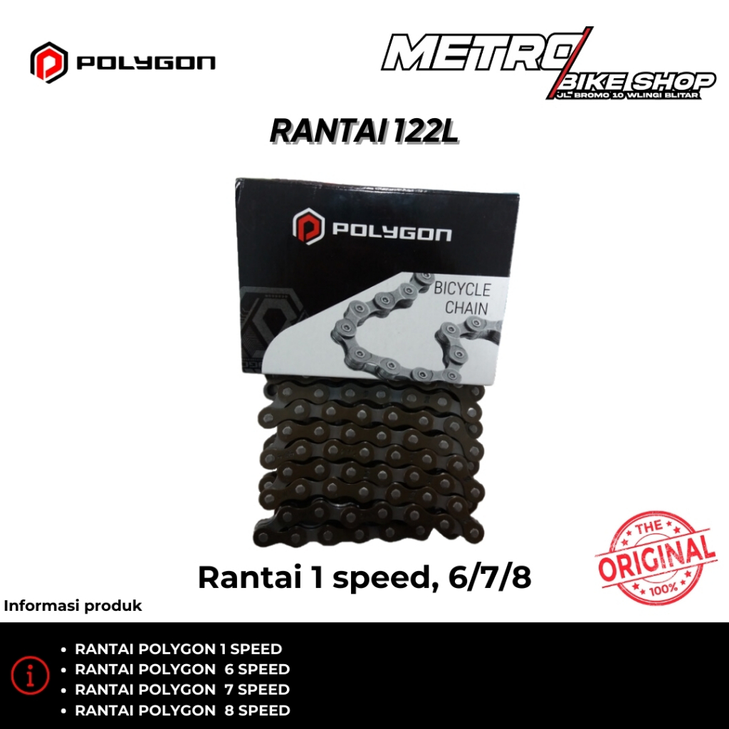 Rantai sepeda Polygon 1 6 7 8 / 122L speed rantai sepeda bmx rantai sepeda mtb
