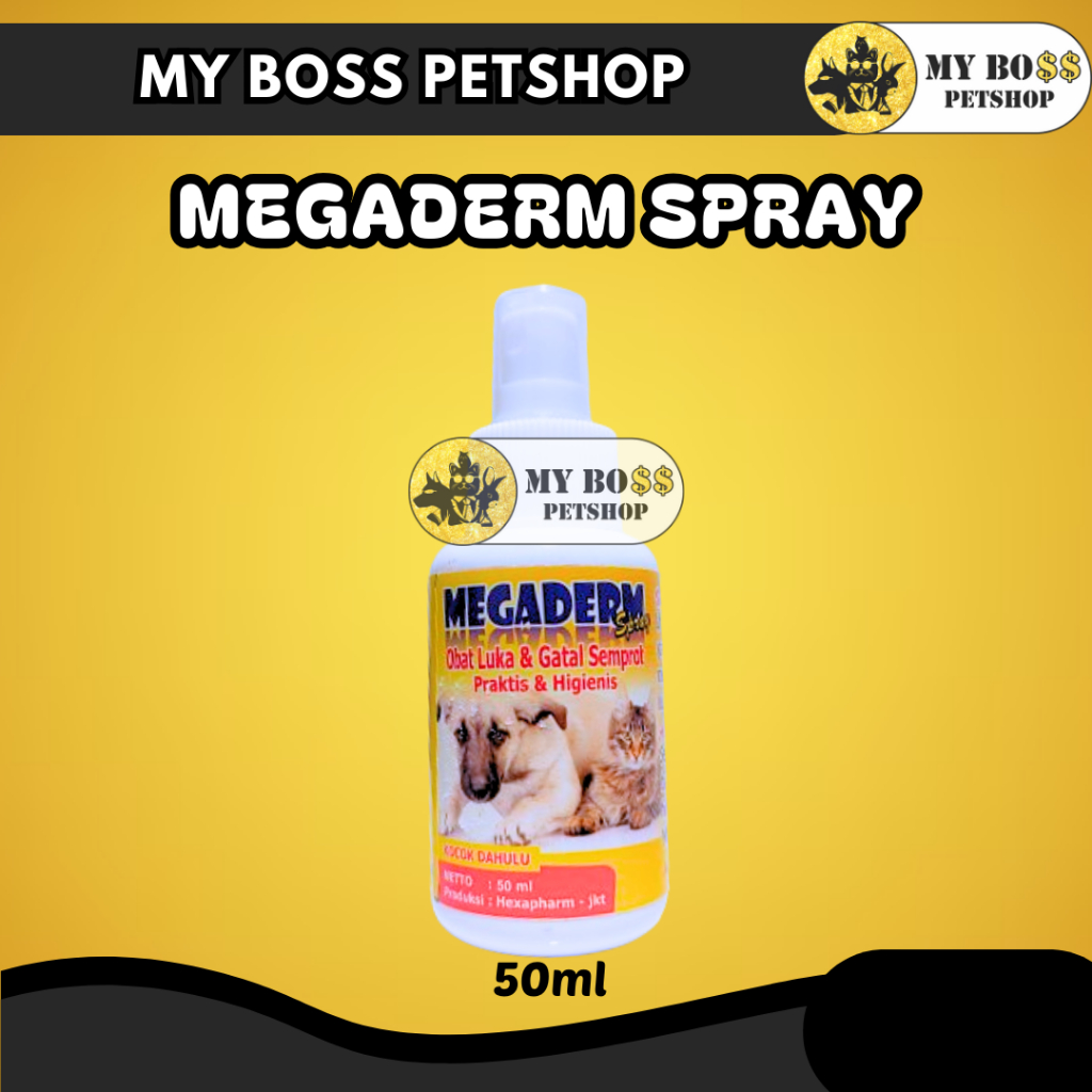 MEGADERM 50ML OBAT LUAR KUCING ANJING LUKA GATAL INFEKSI SEMPROT