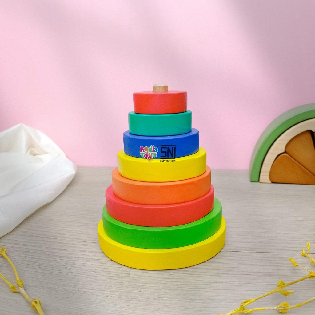 EKSKLUSIF BUY 1 GET 1 | FREE 1 Puzzle Anak / Mainan Kayu Edukasi/ Menara / Agdia Toys / 12,5x13 cm /