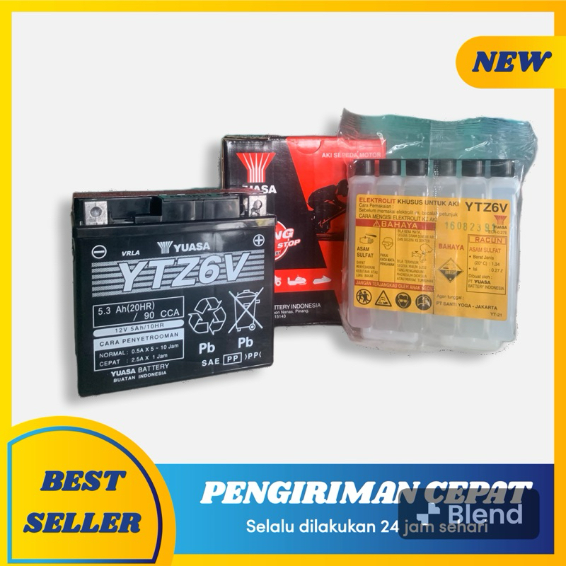 AKI KIT YUASA YTZ-6V VARIO125/150, SCOOPY ESP, PCX 150/160, BEAT POP STREET, NMAX NEW