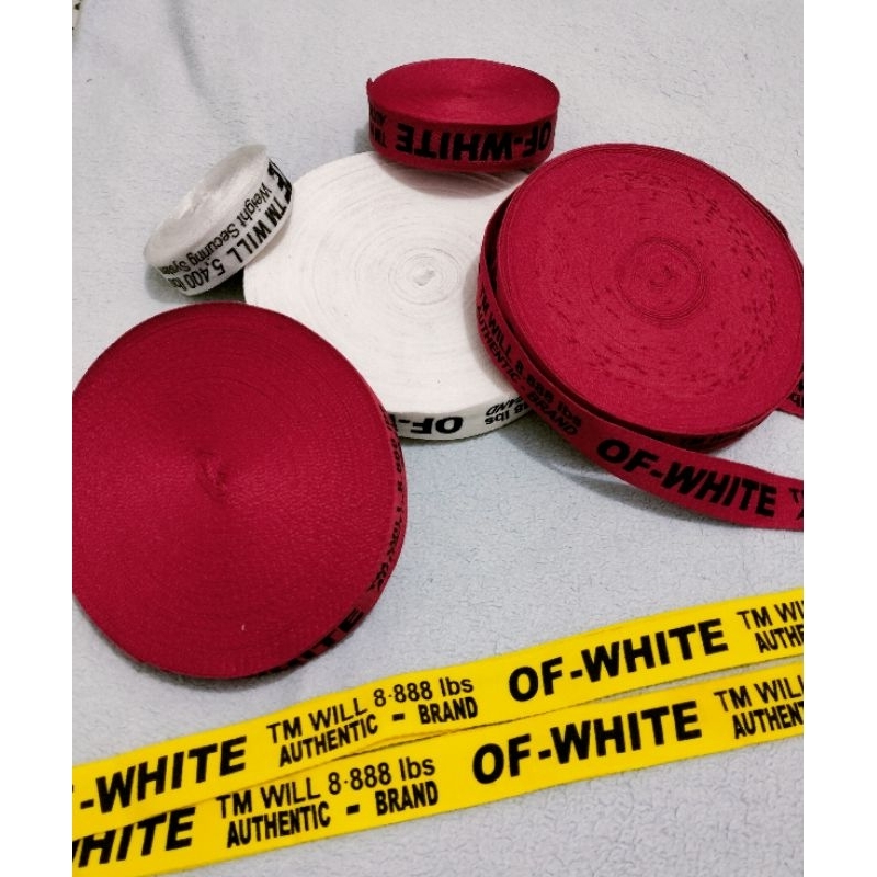 

pita label of white 2.5 cm bahan tebal per meter aksesoris tas dan baju