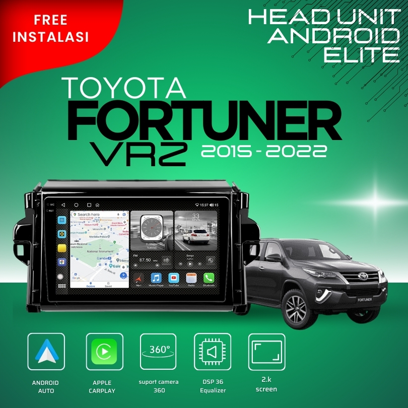 HEAD UNIT ANDROID ELITE TOYOTA FORTUNER VRZ 2016 - 2022