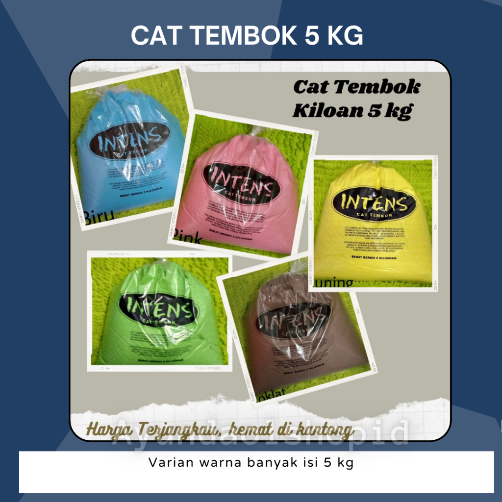 CAT TEMBOK KILOAN 5 KG INTENS INTERIOR INDOOR ECERAN MURAH WARNA VARIASI