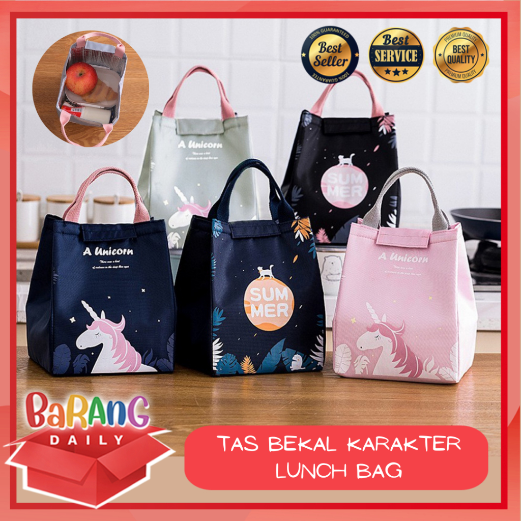 TAS BEKAL KARAKTER LUNCH BAG KOREA AESTHETIC / INSULATOR LUNCH BAG COOLER  WATERPROOF