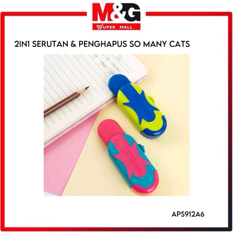 

M&G "SO MANY CATS" 2 in 1 Serutan Pensil Penghapus Pensil Multifungsi APS912A6