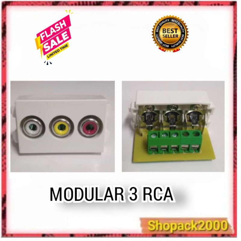 Modular 3 RCA Untuk Floor Socket