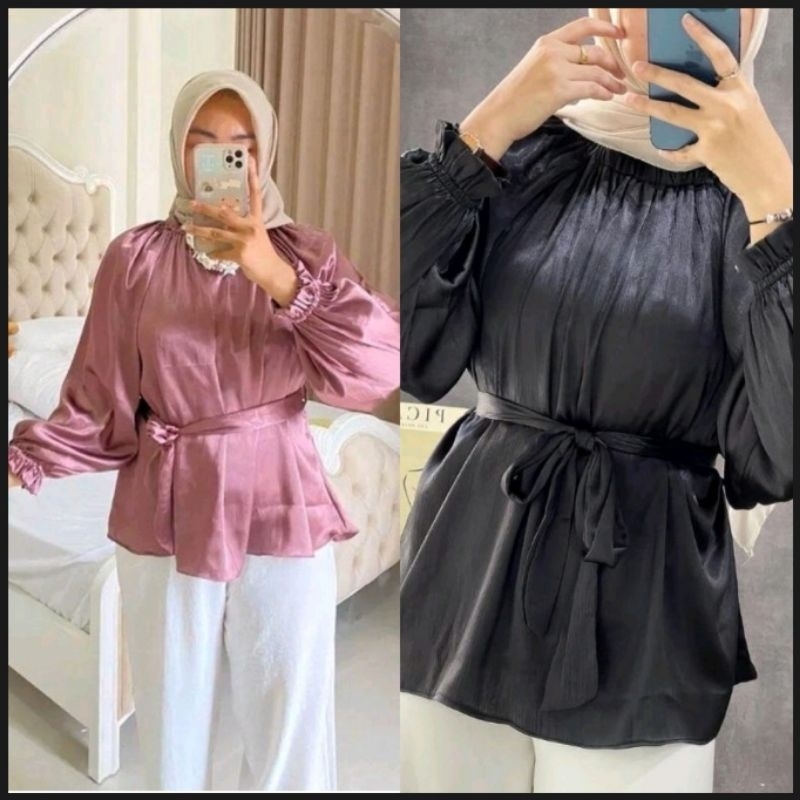 Blouse Satin / Blouse Satin Premium / Blouse  Silk / Atasan Cewek / Baju Pesta / Blouse Pesta / Keme