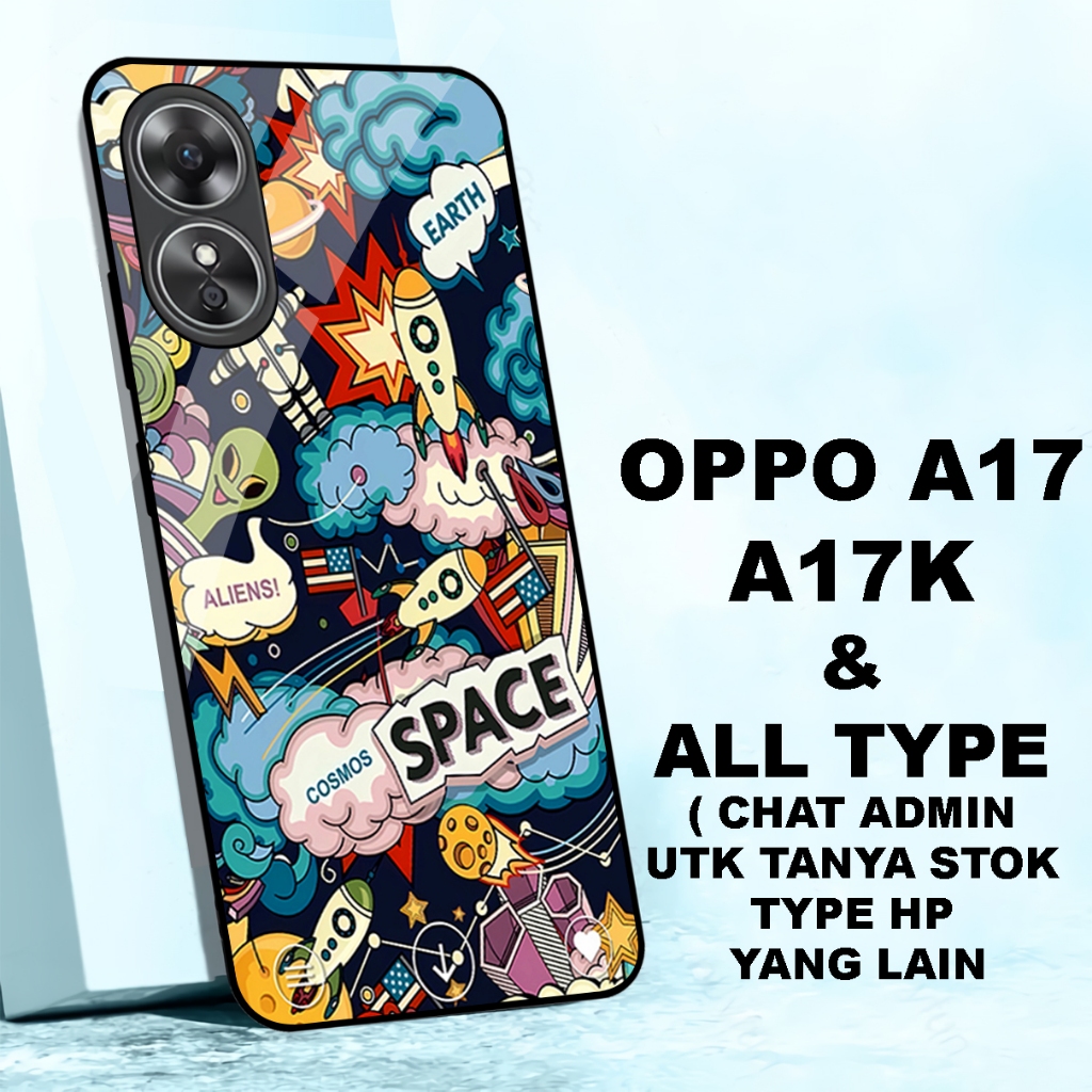 (COD 70) Softcase glossy kilau OPPO A17 /A17K dan all type motif NASA/ASTRONOT A18/A38/A58/A78/A98/A