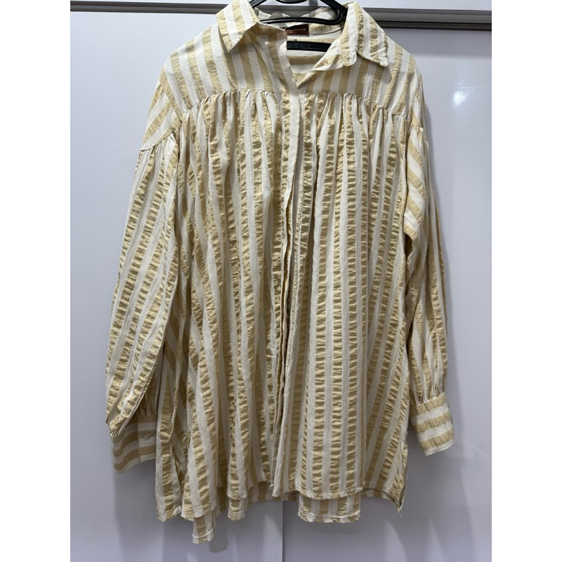 ISH Iymelsayshijab blouse stripes soft yellow