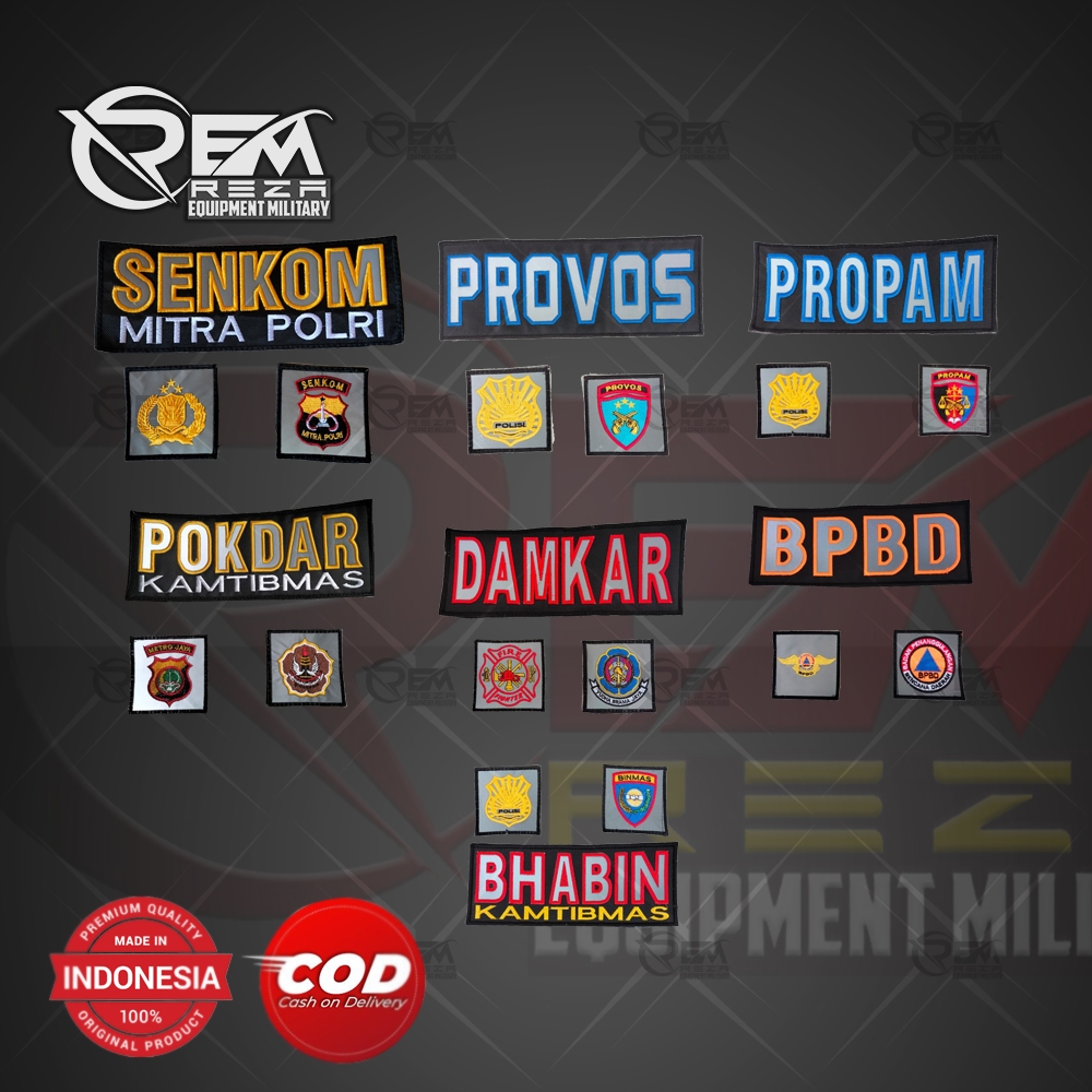 Logo Bordir Atribut BPBD / DAMKAR / POKDAR / PROVOS / PROPAM / SENKOM / Bhabin Kamtibmas