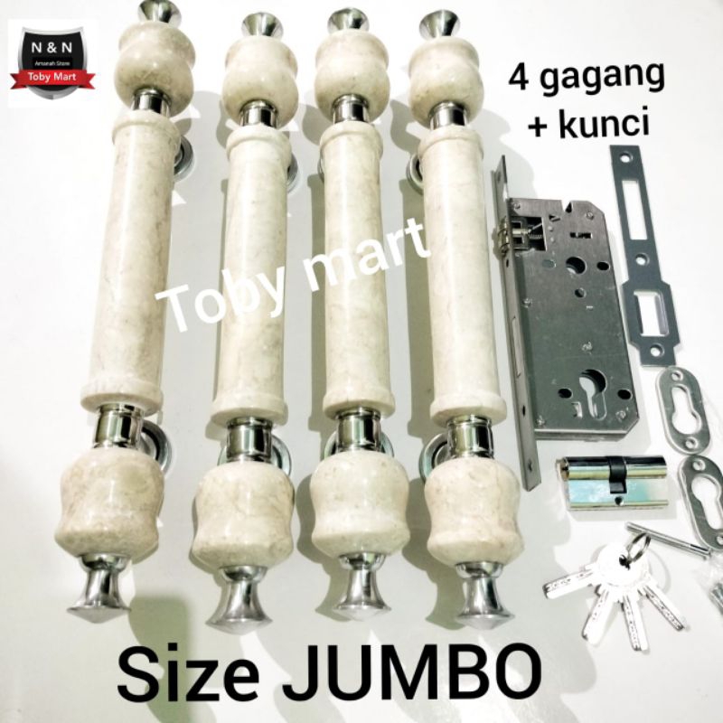 Fullset Size JUMBO / Gagang pintu rumah Keramik / Handle pintu rumah Marmer Granit Lonceng