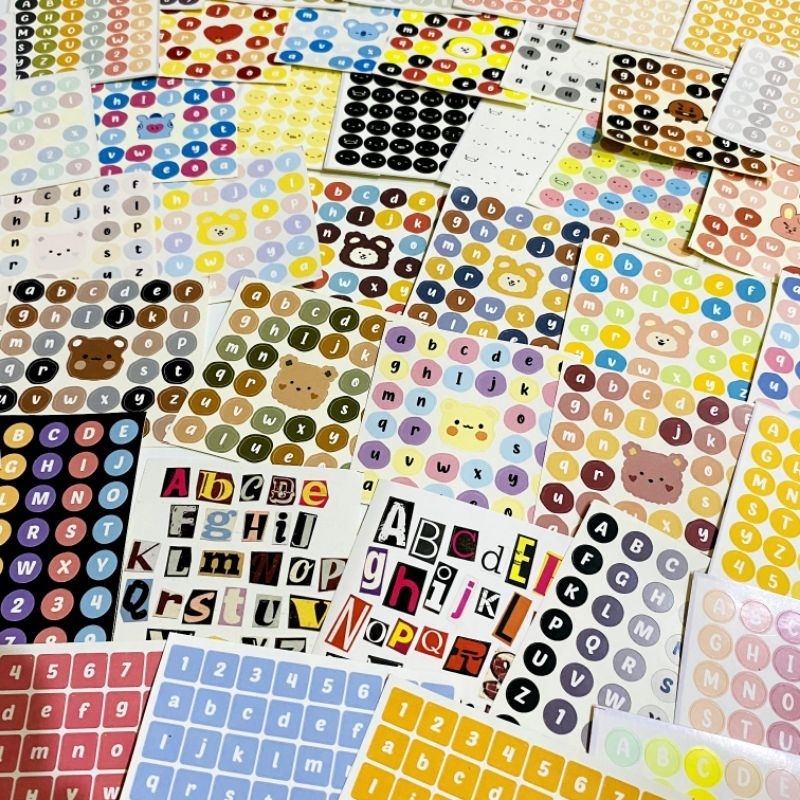 

COD✨1Pc Stiker Alpabet Huruf Angka Alphabet Kartun Lucu Beruang Stiker Untuk Dekor Buku Jurnal / Diary Warna Anti Air by Okashi Store