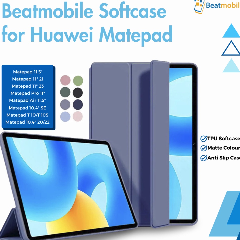 QwB TPU Softcase For Huawei Matepad 11 inch  T1s  Matepad 14  Matepad Pro 11 Smart TriFold Case 223 