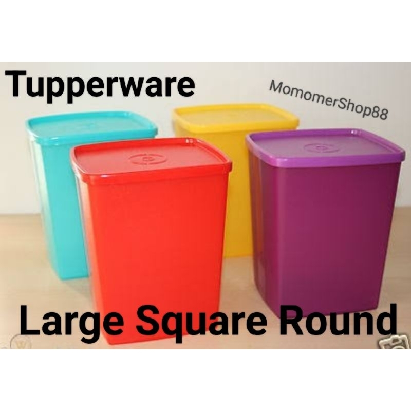 Tupperware Large Square Round Rainbow Collection 1pcs/ Tempat penyimpanan makanan 1,4L