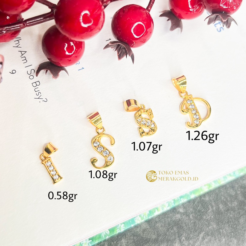 Liontin Emas Huruf S I D Liontin Emas Kuning Emas Kadar 700