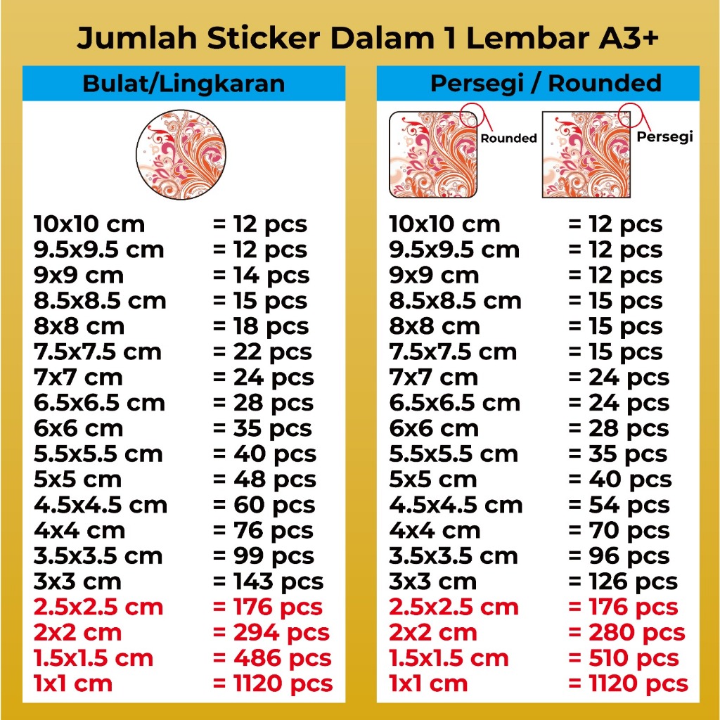 

Cetak Sticker A3+ Chromo / Bontak / Vinyl Termasuk Cutting - Cetak Stiker Label / Logo / Cutting