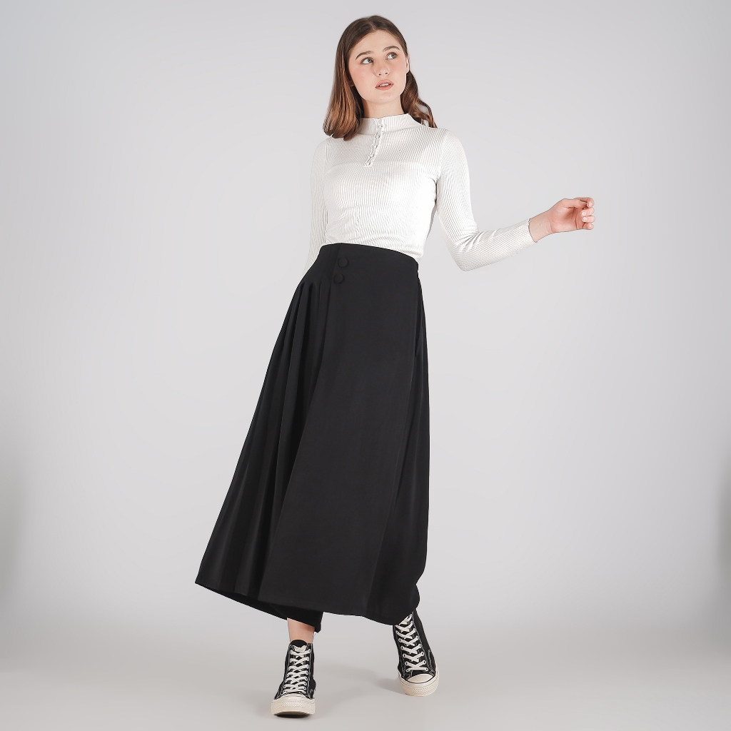 0268 - citraHusna Virginia Pleated Cullote Celana Kulot Wanita Bawahan Detail Rempel
