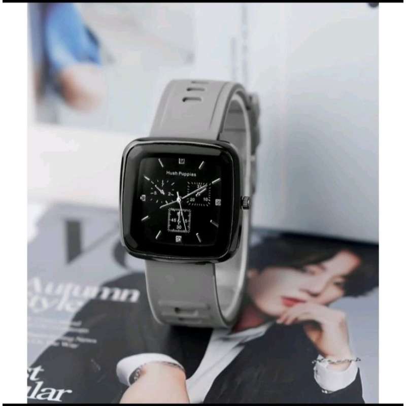TERLARIS JAM TANGAN HUSH PUPPIES 1718 JAM TANGAN WANITA MEWAH STRAP RUBBER FREE BOX ORI