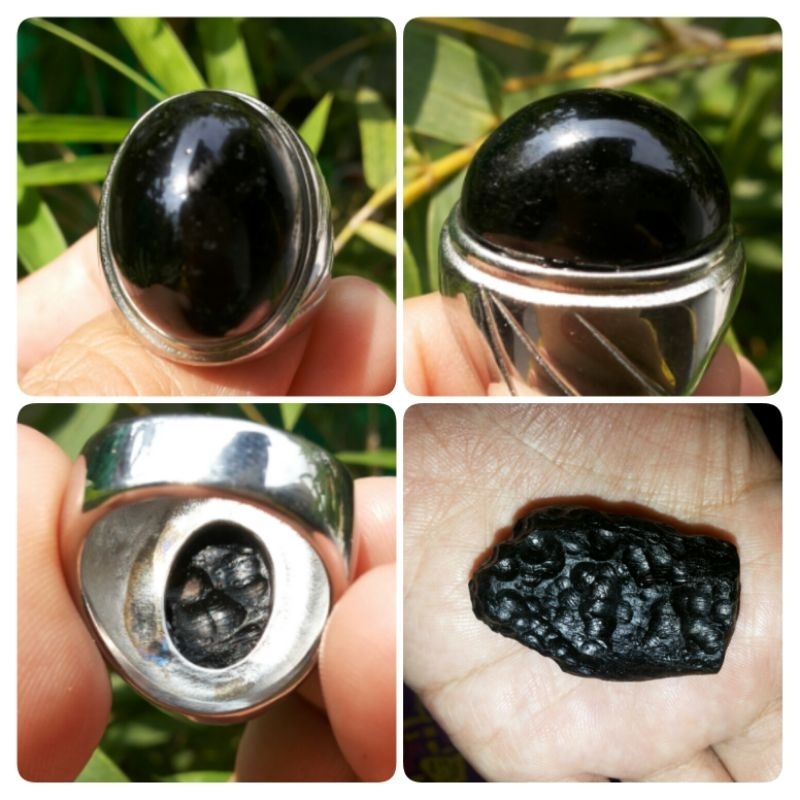 cincin titanium batu meteor satam hitam