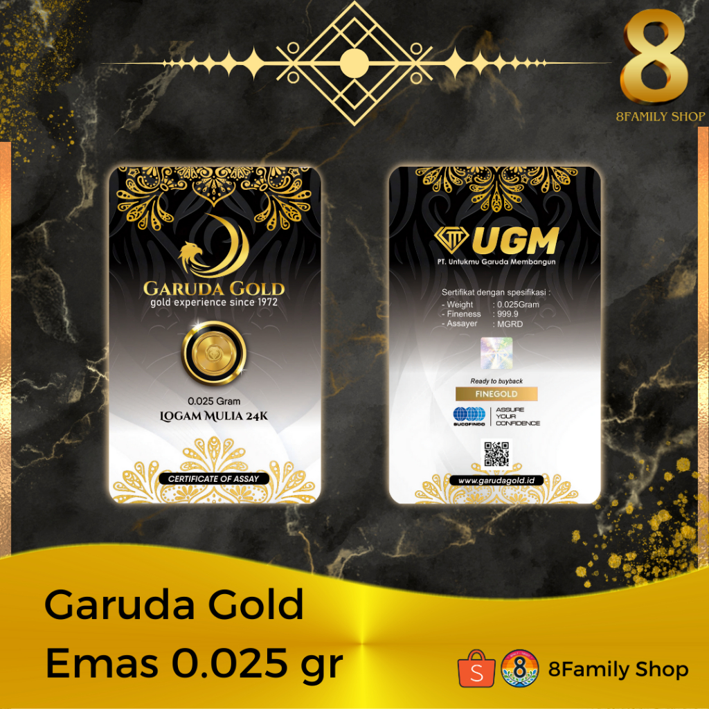Logam Mulia Emas 24 Karat 0.025 gram GARUDA GOLD