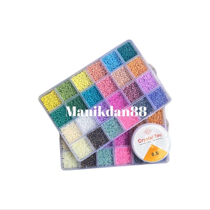 MB88 - Diy Pernak Pernik Gelang 1 Box Mute Manik Manik Pasir - Diy Manik Manik Gelang Aesthetic