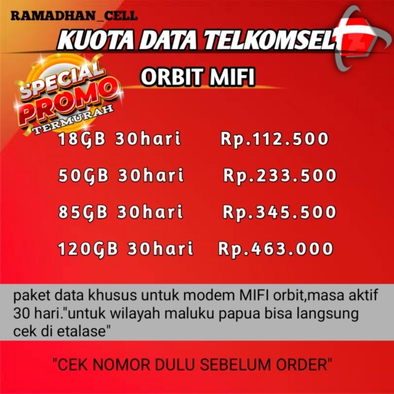 Paket Data Orbit MIFI TELKOMSEL TERMURAH I Orbit MIFI TELKOMSEL TERMURAH